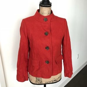 J. Crew Orange Small Chevron Pattern Coat Size 4